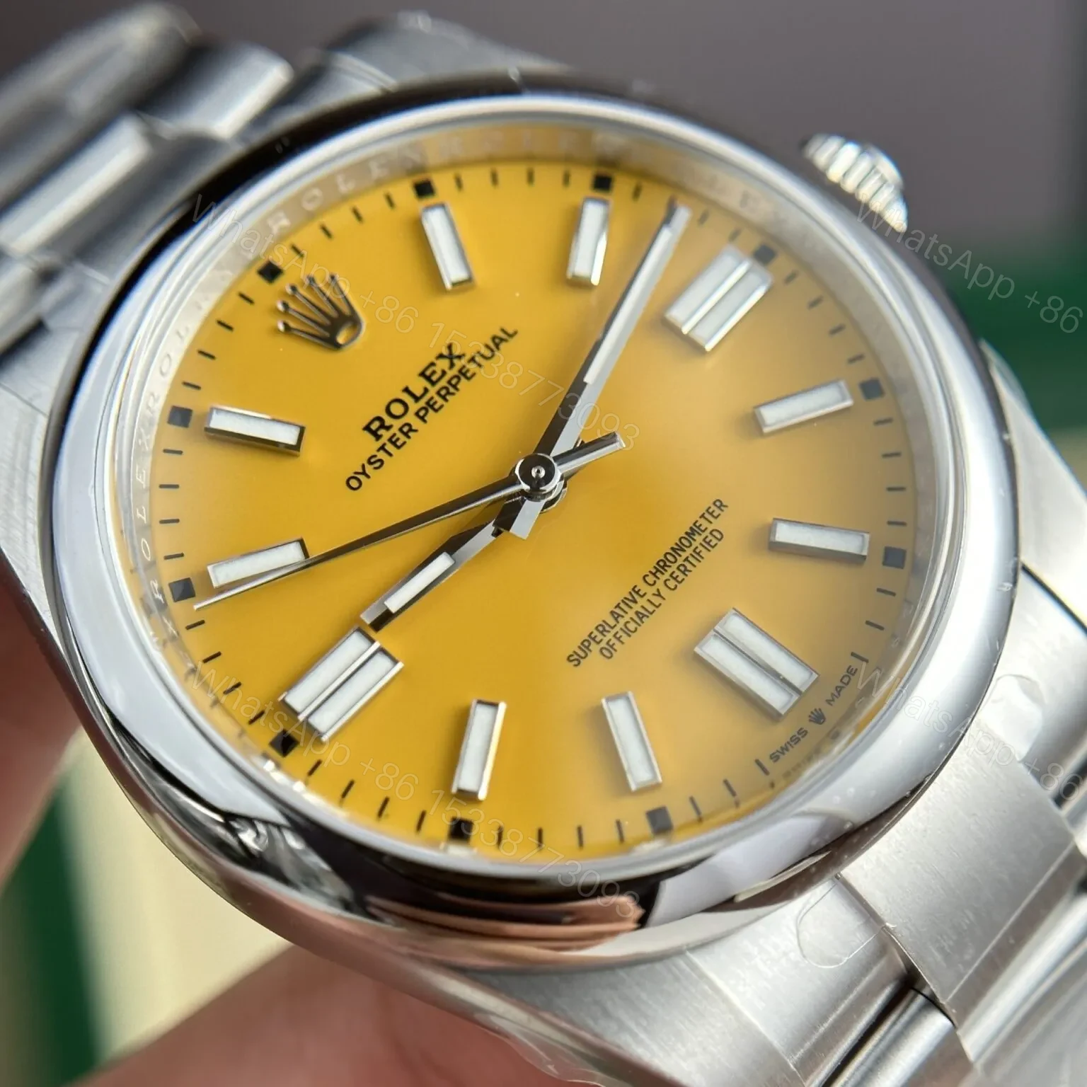 View 3 of Replica Rolex Oyster Perpetual Yellow Dial 124300 41 mm