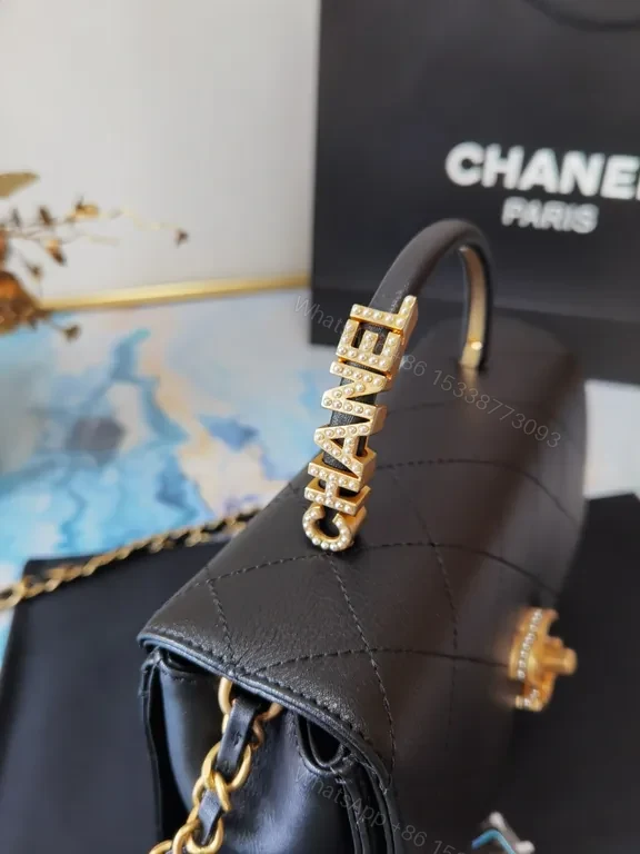 View 8 of Chic Quilted Leather Crossbody with CC Hardware