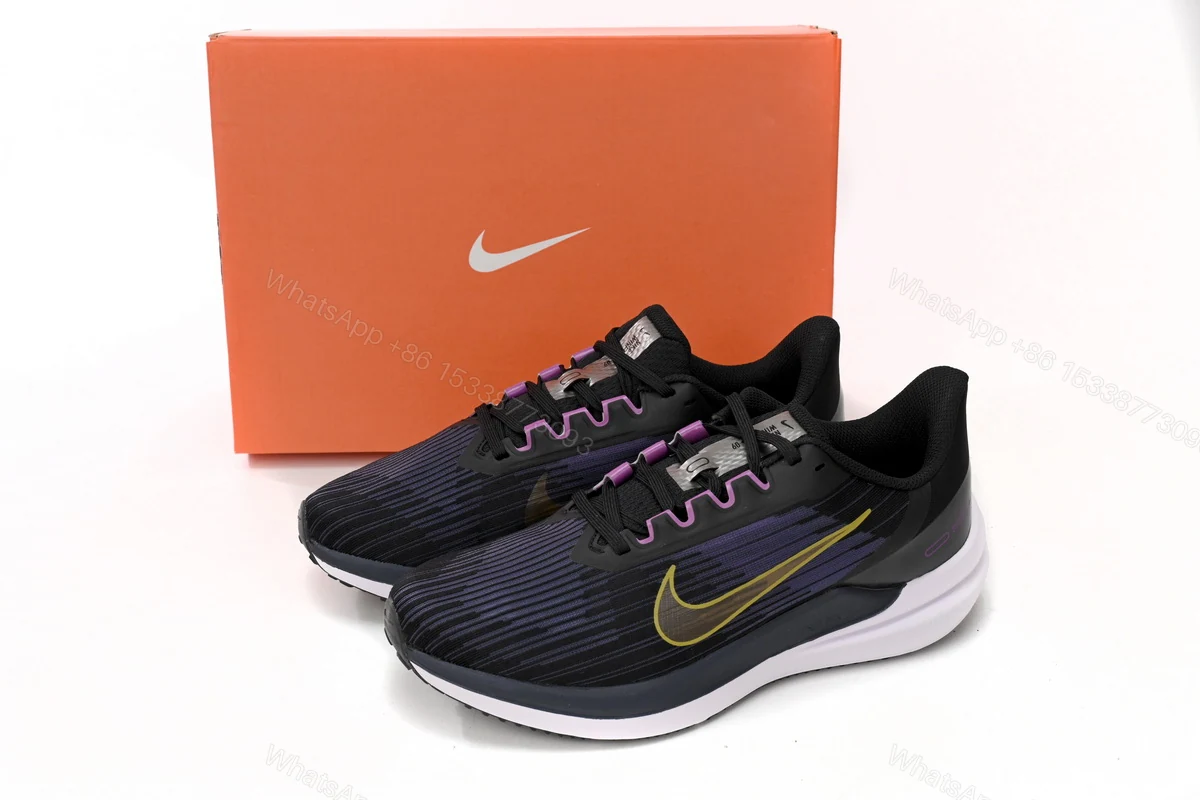 Nike Air Winflo 9 Black Blue and Yellow DD6203-007 — view 2