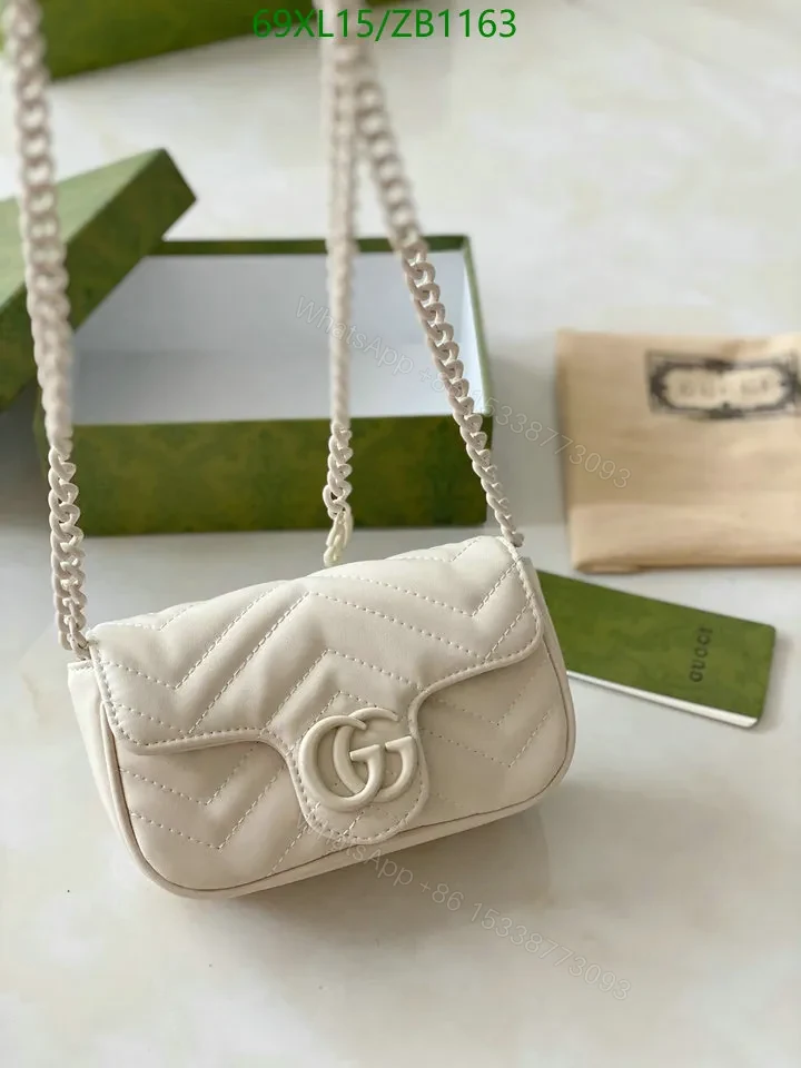 View 2 of Gucci GG Marmont White Belt Bag GDB1543