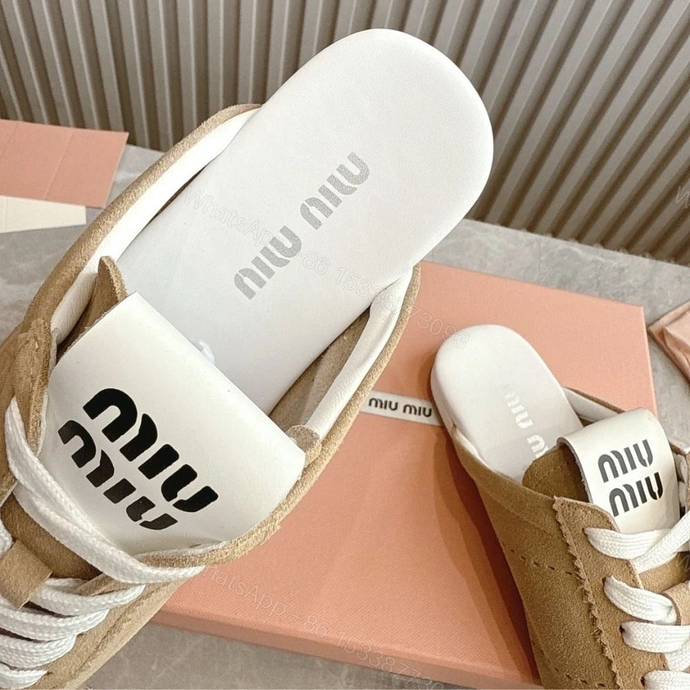 View 7 of MIUMIU PLUME SUEDE MULES DESERT BEIGE 5E467E 054 F0F24 F 005