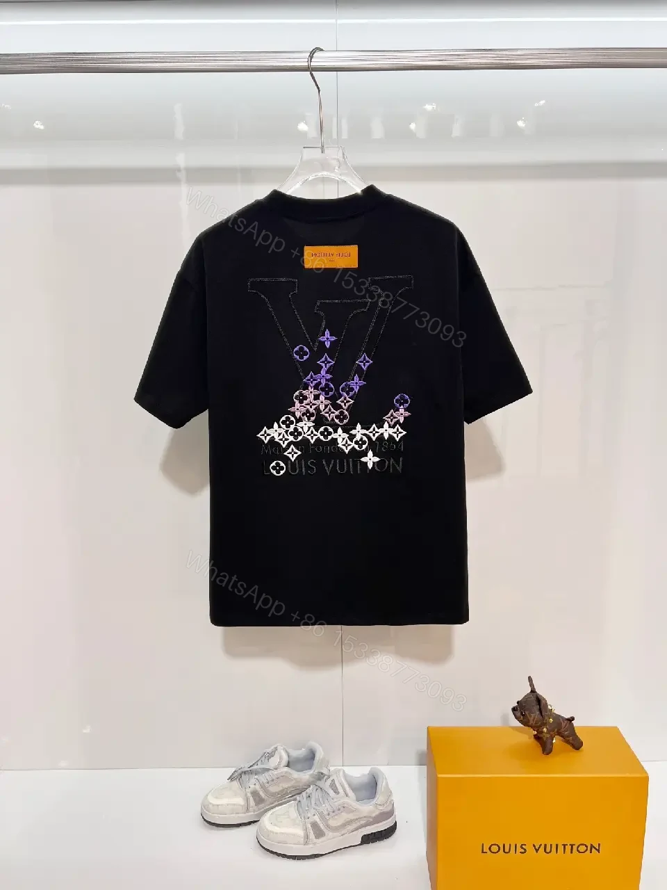 View 3 of Black Cotton Tee Classic – Subtle Emblem, Everyday Luxe