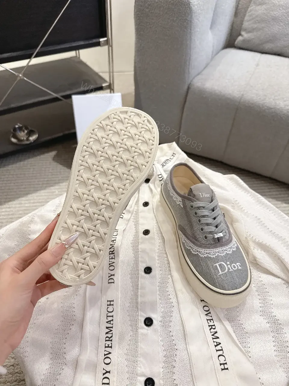 View 4 of Subtle Knit Sneaker: Premium Knit + Subtle Dior-Inspired Detailing