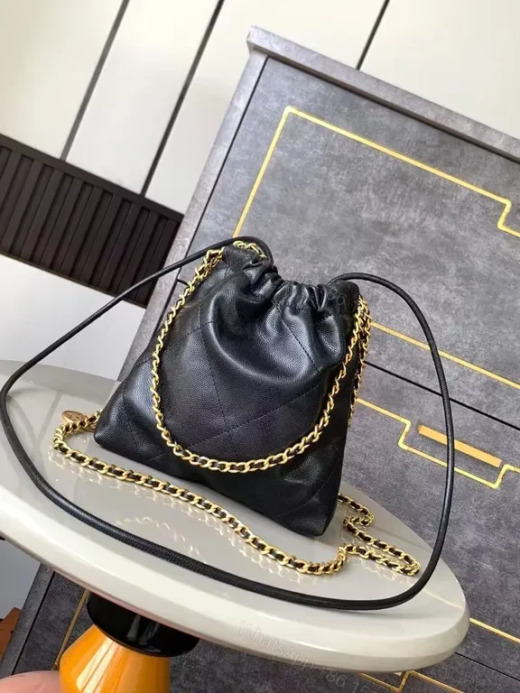 View 3 of Chic Lux Leather Drawstring Bag â€“ Premium, Versatile Accessory