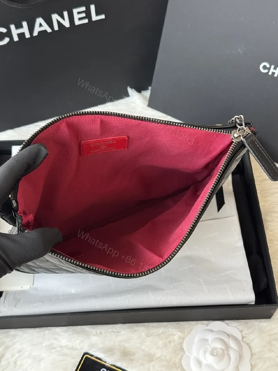 View 3 of Quilted Leather Clutch: Sophisticated, Multi-Use Night Bag