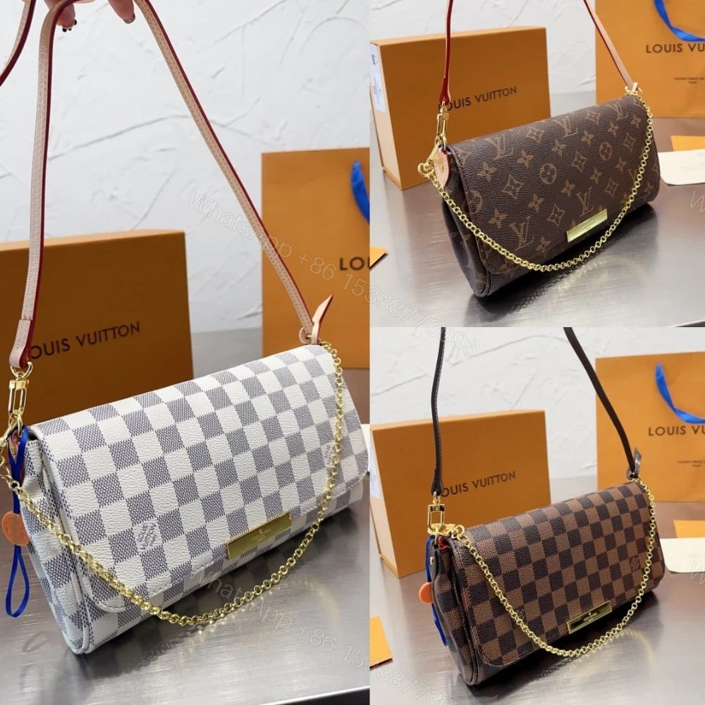 View 2 of Louis Vuitton Favorite MM Damier Ebene Brown 25Cm N41129