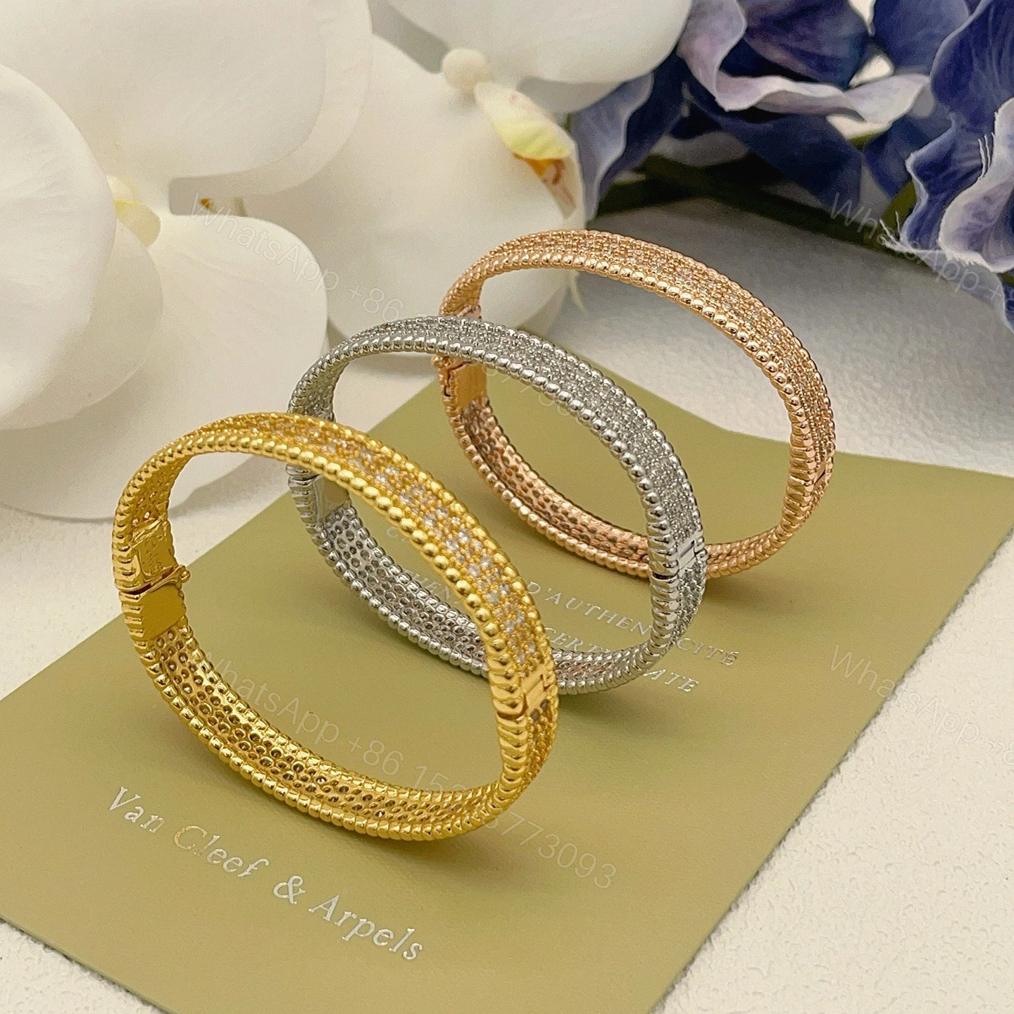 View 9 of 高仿首飾VanCleef&Arpels*RO3YC00密鑽黃金手鐲