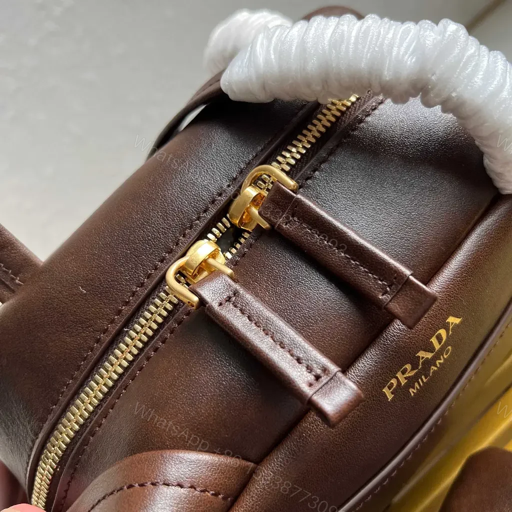 View 6 of Dark Brown Leather Dome Bag with Wallet—Prada Milano Style