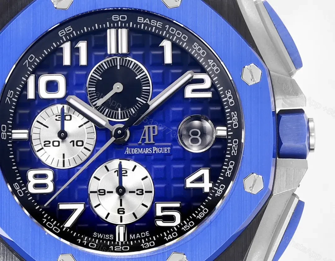 View 2 of JH Factory Audemars Piguet Royal Oak Offshore Blue Ceramic Watch with Chronograph Function