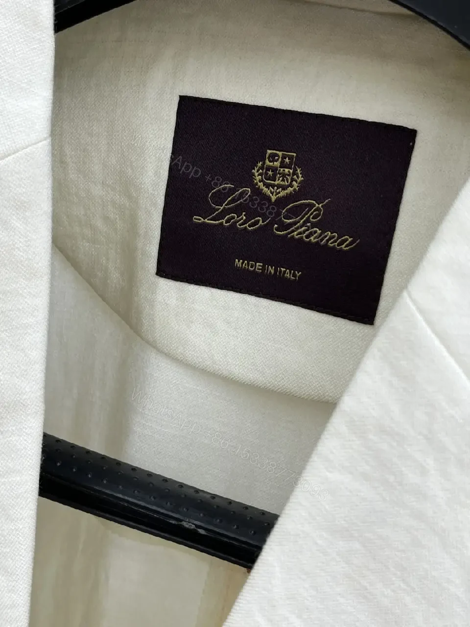 View 10 of Cream Linen-Texture Tailored Blazer with Dual Black Buttons