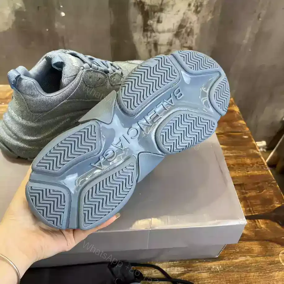 View 10 of BALENCIAGA WOMEN’S TRIPLE S SNEAKER DENIM IN BLUE – BB255