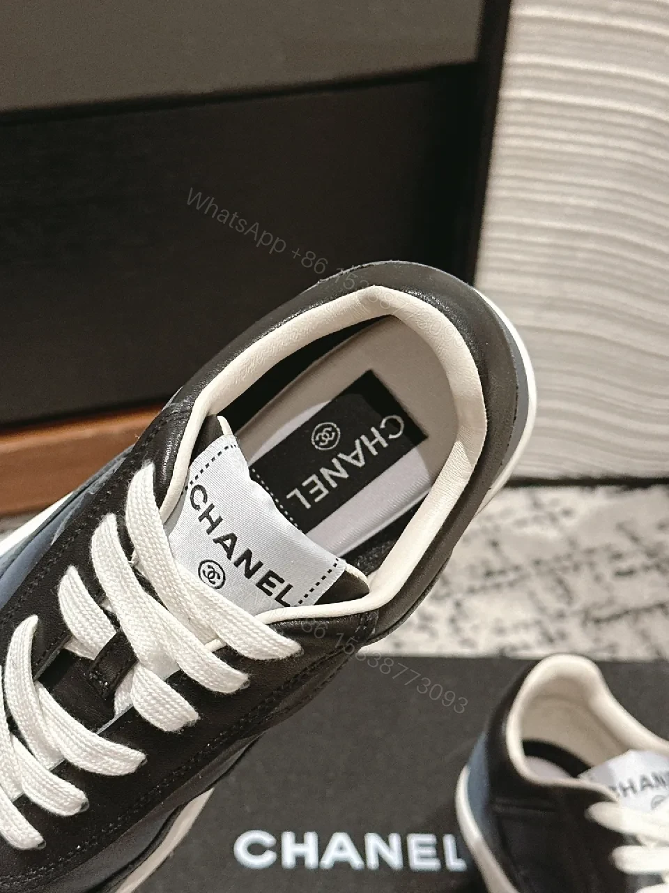 View 6 of Gradient Leather Sneakers: Urbane Comfort, Polished Detail