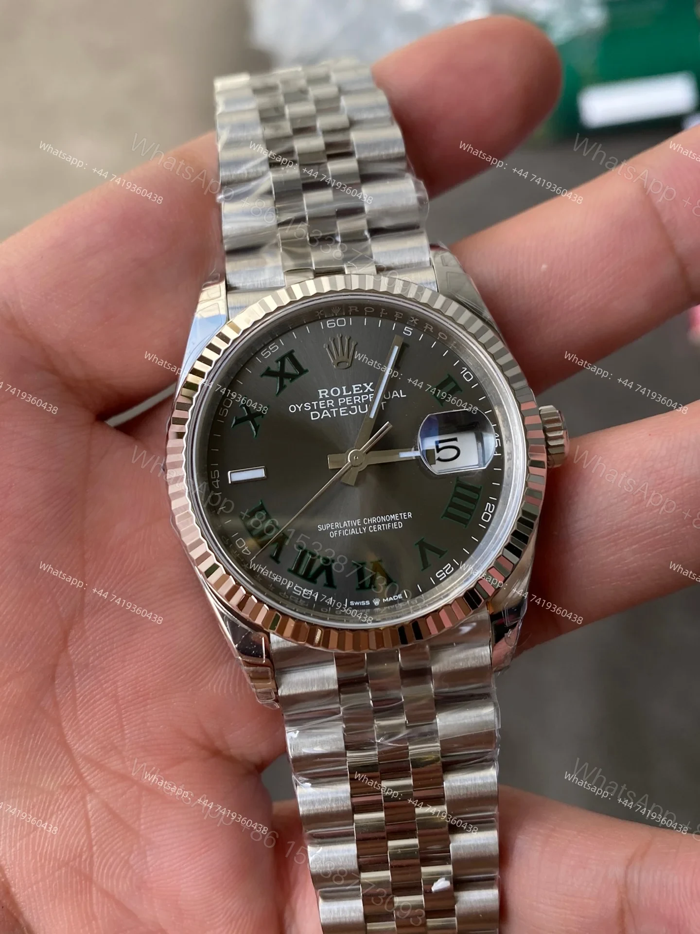 View 5 of Rolex Datejust M126234-0045 Grey Roman Dial 1:1 Replica Jubilee 36MM 3235 Movement Super Clone Watch