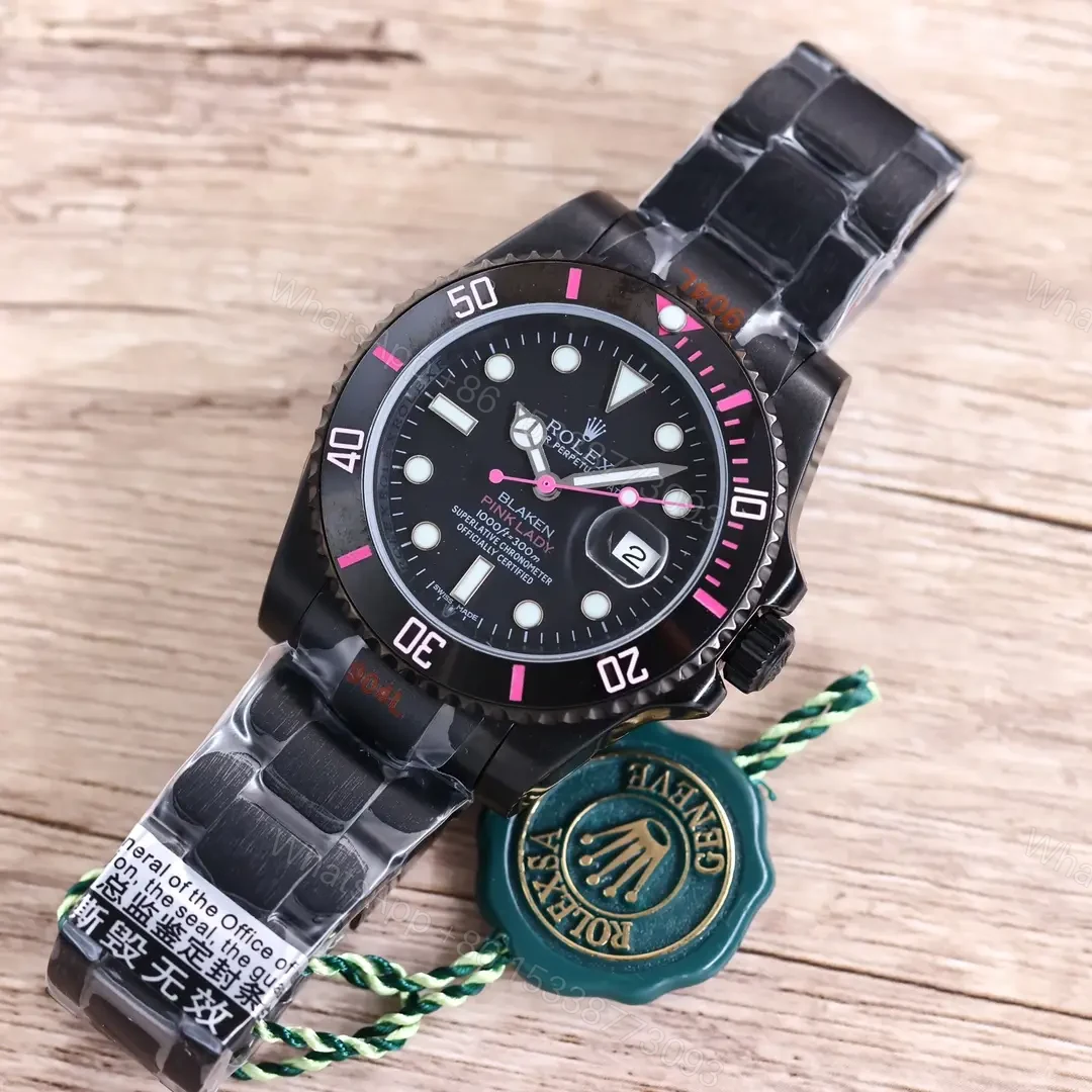 View 6 of Best Rolex Blaken Pink Submariner replica 40MM Black Oyster Bracelet Edition RLX-BLAKEN-PINK-SUBMARINER-40MM-BLACK-OYSTER