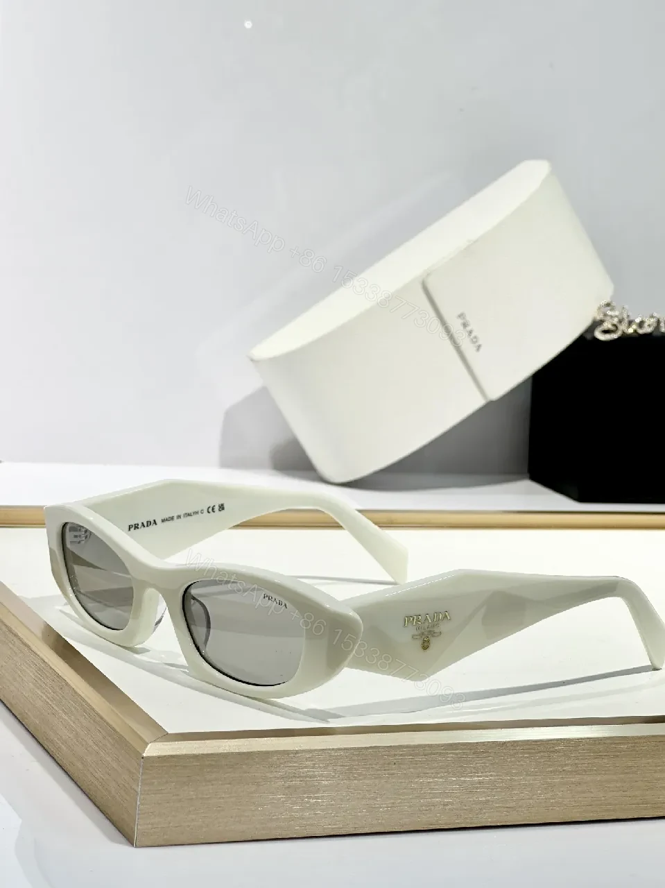 View 7 of Bold Shield Sunglasses: Modern, Black Frame, Amber Lenses