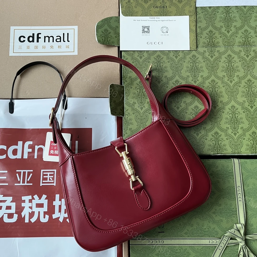 Gucci高仿Jackie 1961紅色手提包 亮面皮革展現時尚風采 — view 1