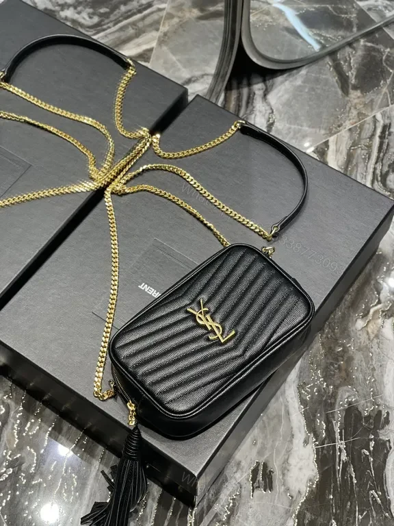 View 7 of Chic Quilted Crossbody Bag with YSL Hardware