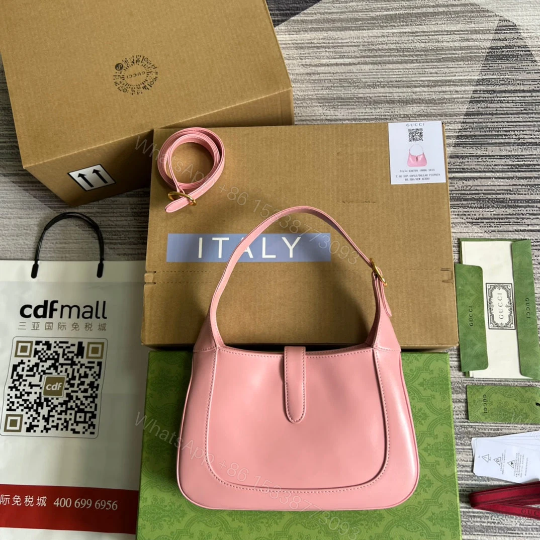 View 3 of GG JACKIE SMALL 28 SHOULDER BAG IN PINK PASTEL CALFSKIN