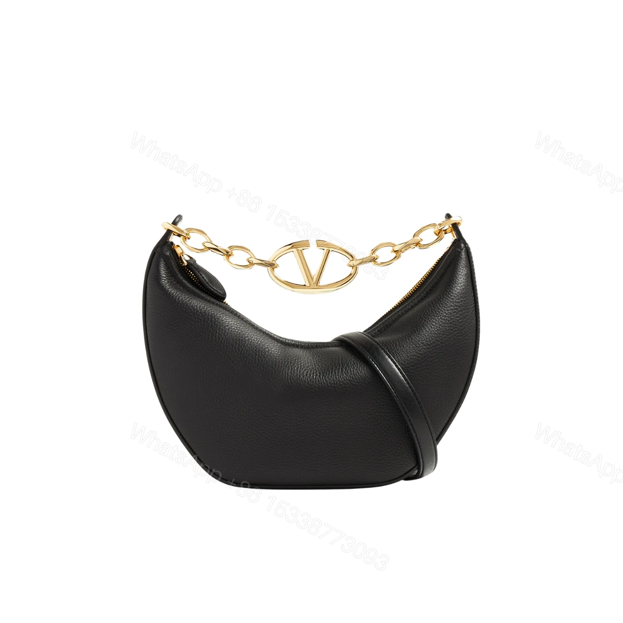 VALENTINO GARAVANI SMALL V LOGO GATE TOP HANDLE BAG BLACK 24CM — view 1