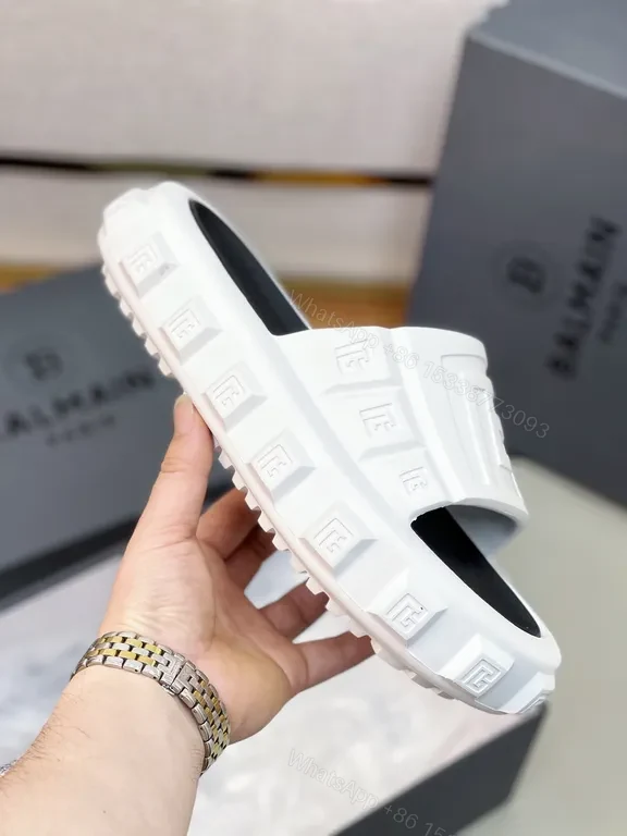 View 6 of White Balmain-Inspired Slide: All-Day Comfort Slip-On