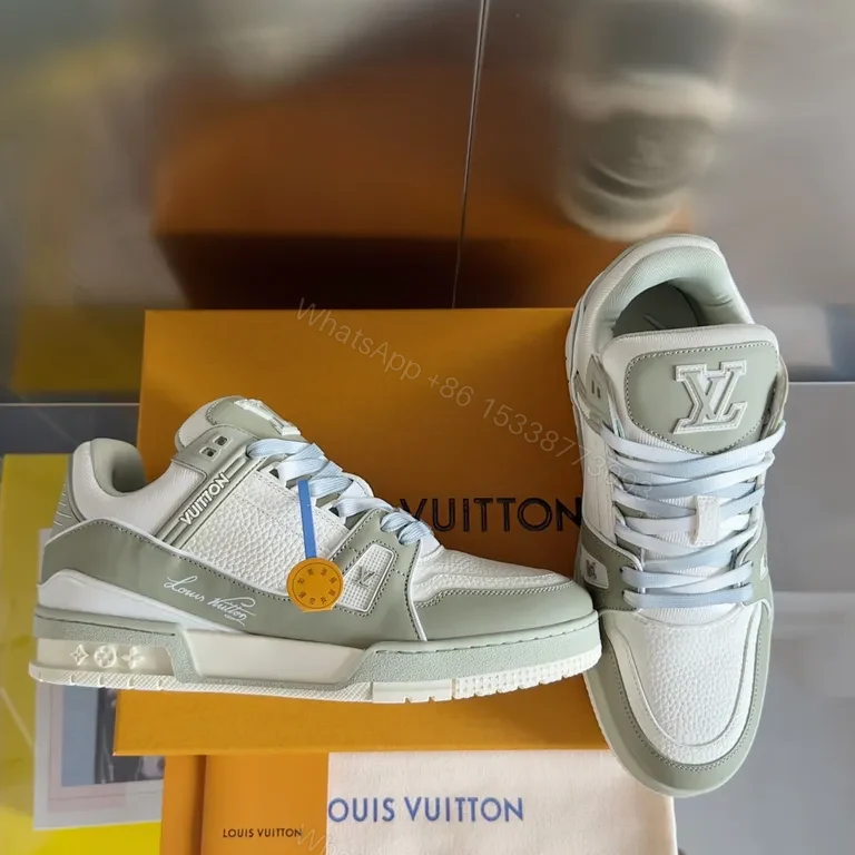 View 5 of Bold LV All-Season Leather Sneakers with Velvet Panels