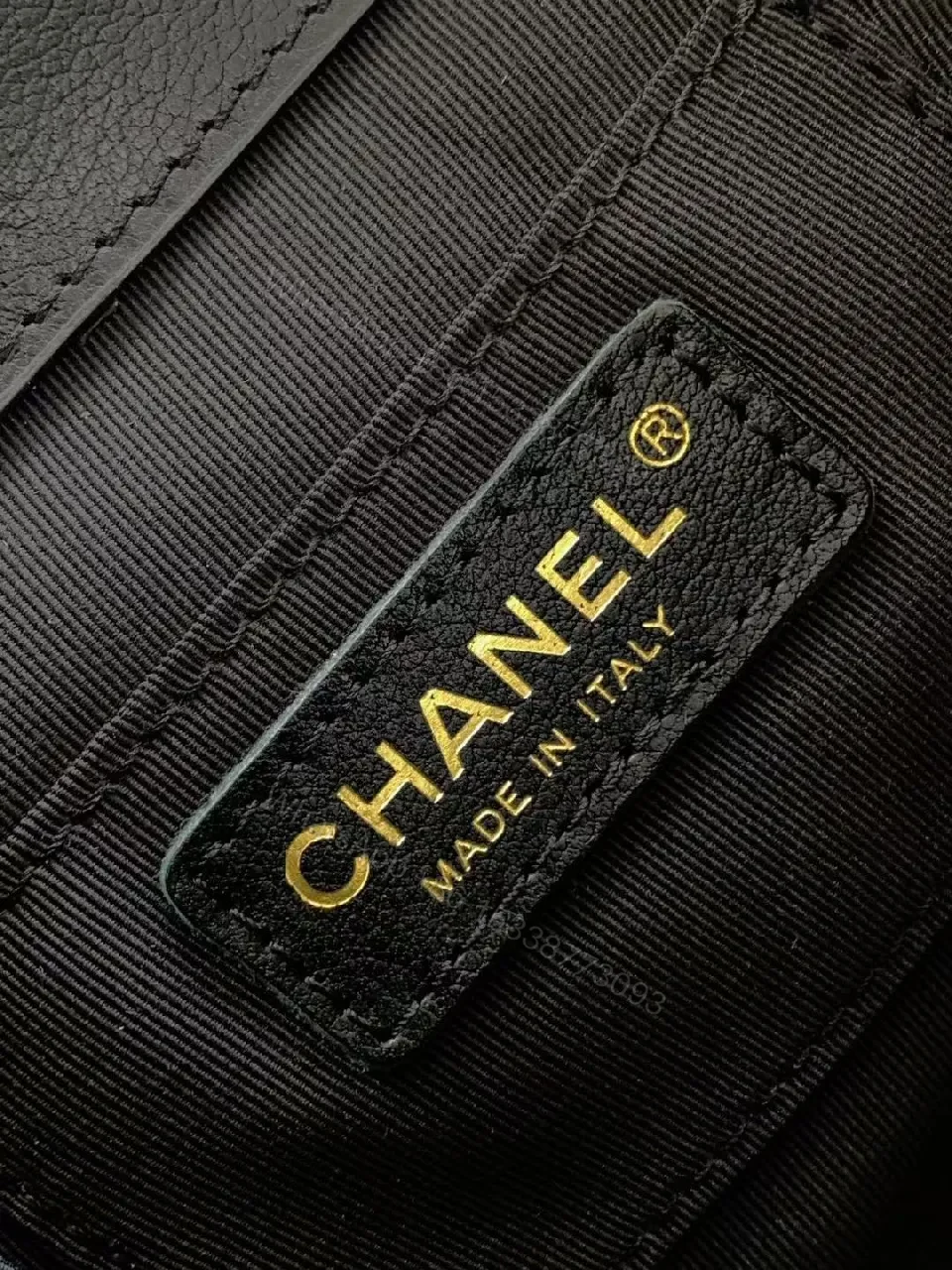 View 6 of Quilted Black Backpack with Gold Hardware Luxury Mini Bag