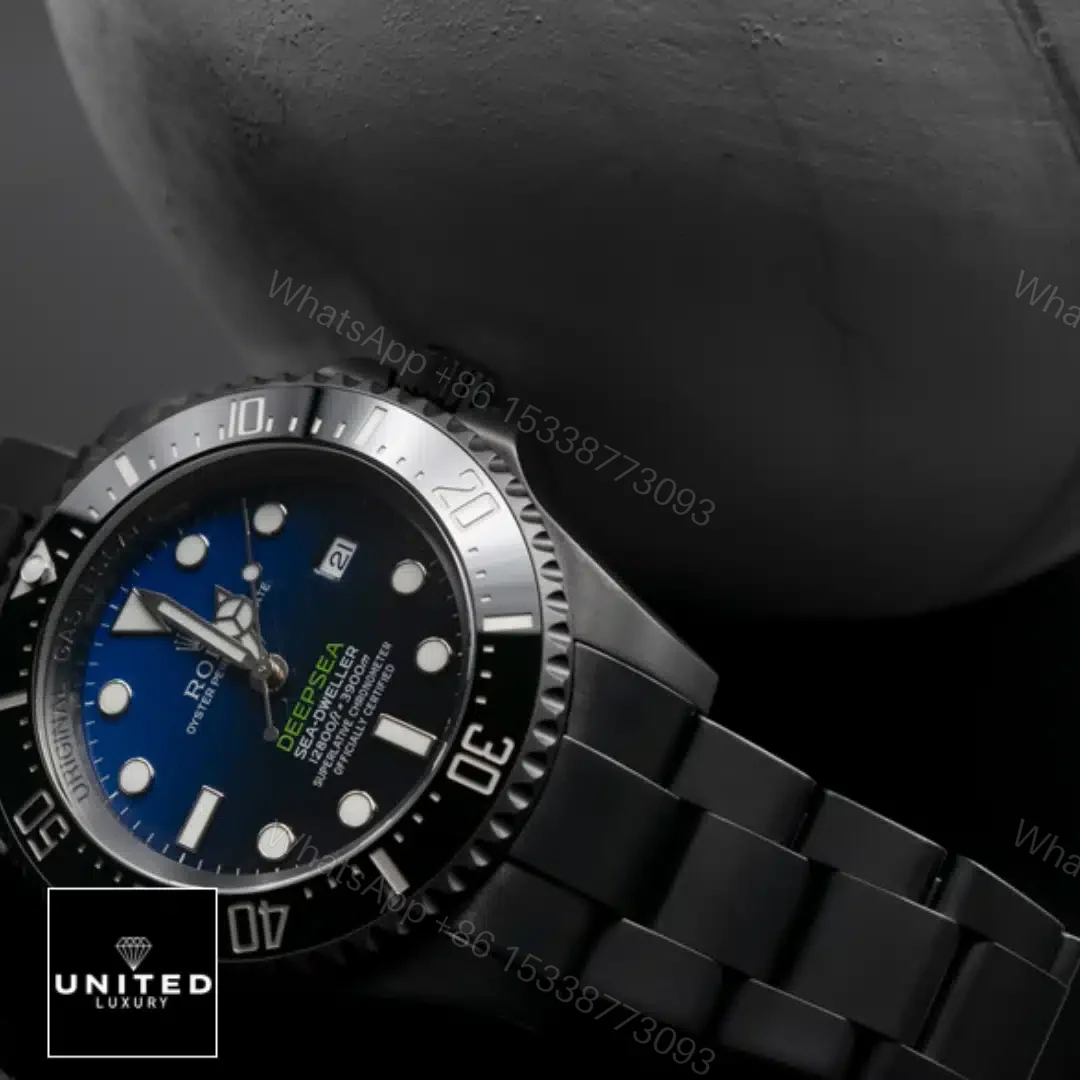 View 8 of Rolex Deepsea Sea-Dweller Black PVD 116660 D-Blue Oyster Replica