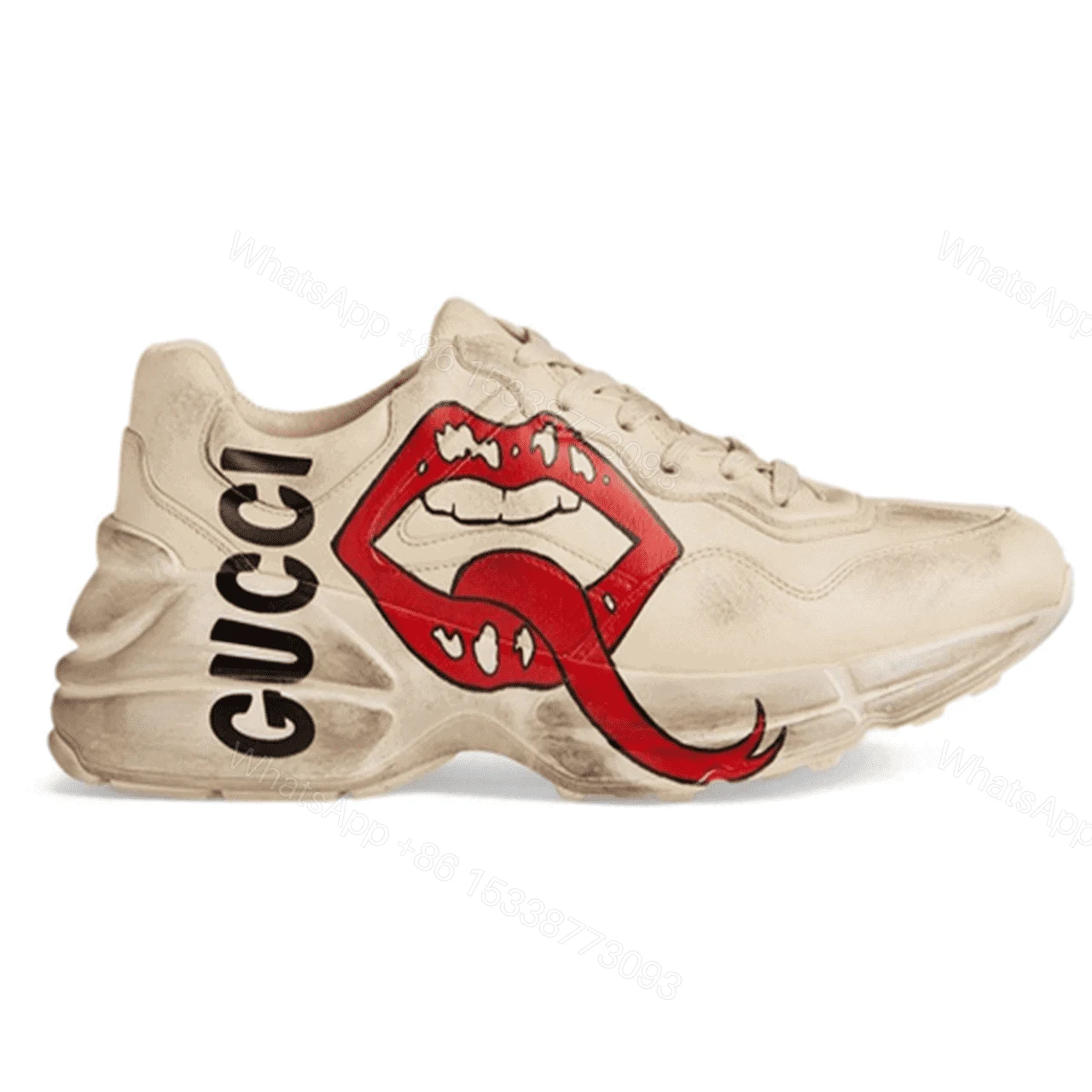 GUCCI RHYTON SNEAKER WITH MOUTH PRINT — view 1