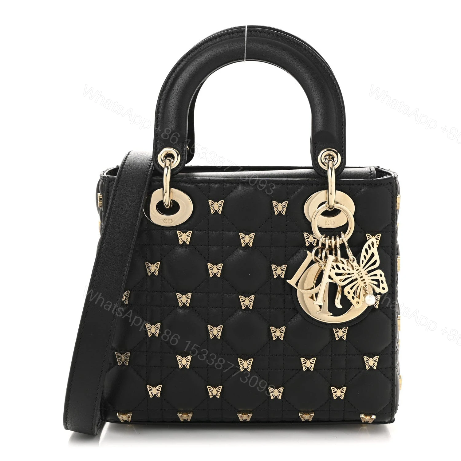 View 3 of Christian Dior Lady Dior Cannage Butterfly Studs Bag First Copy | AAA+ Replica