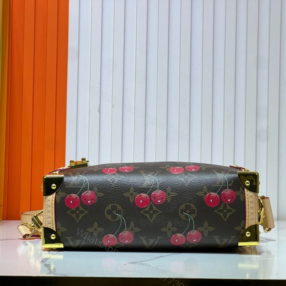 View 5 of Louis Vuitton X Takashi Murakami Monogram Cerise Side Trunk MM Brown 21Cm M14278