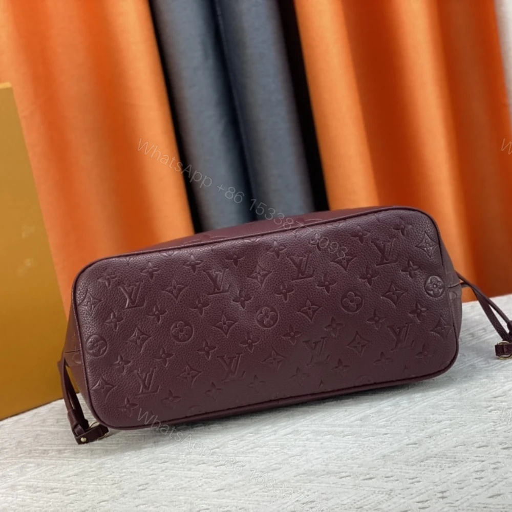 View 5 of Louis Vuitton Neverfull MM Monogram Empreint Wine Red 31Cm M46599