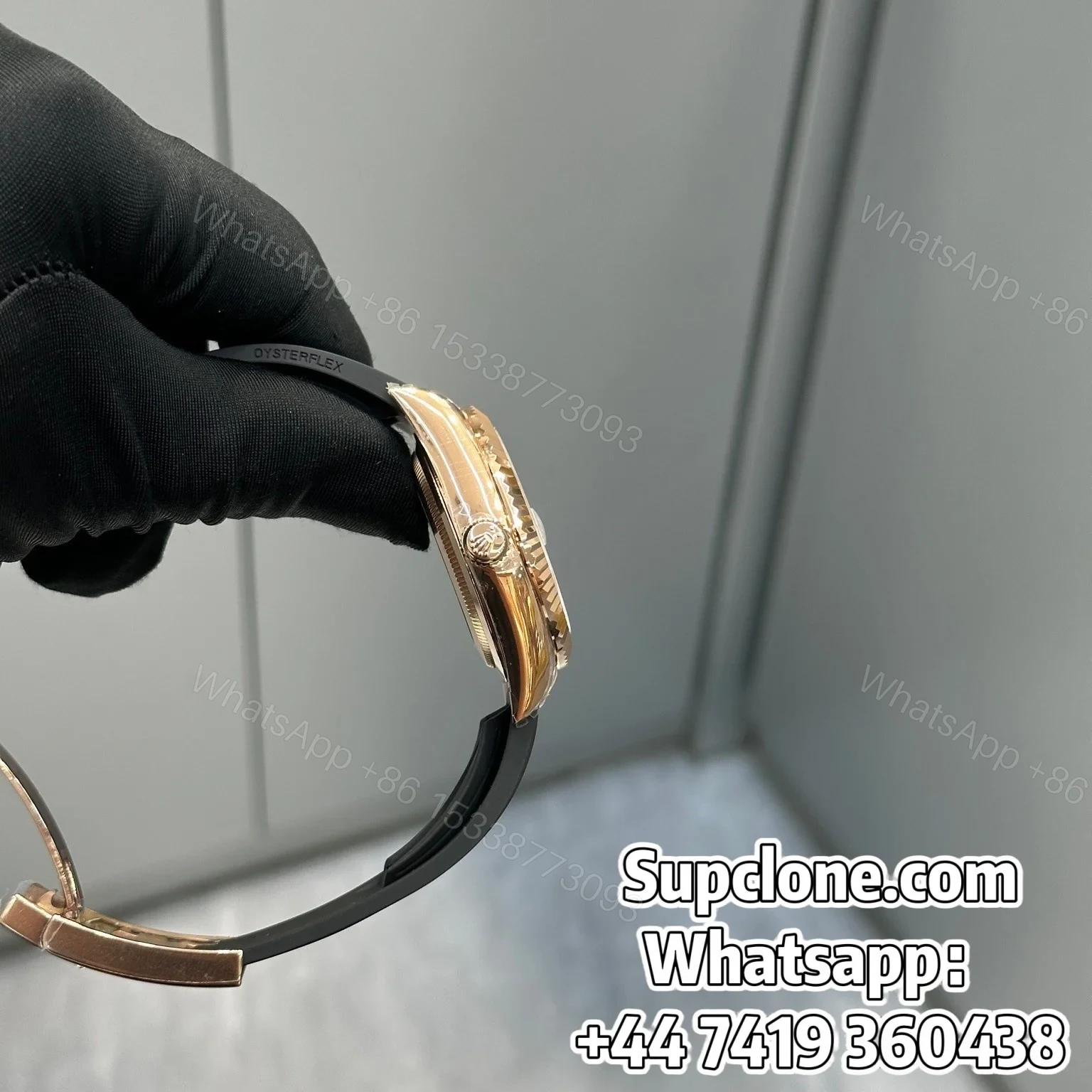 View 6 of Rolex Sky-Dweller 42mm Super Clone 1:1 – Rose Gold White Dial Oysterflex Strap