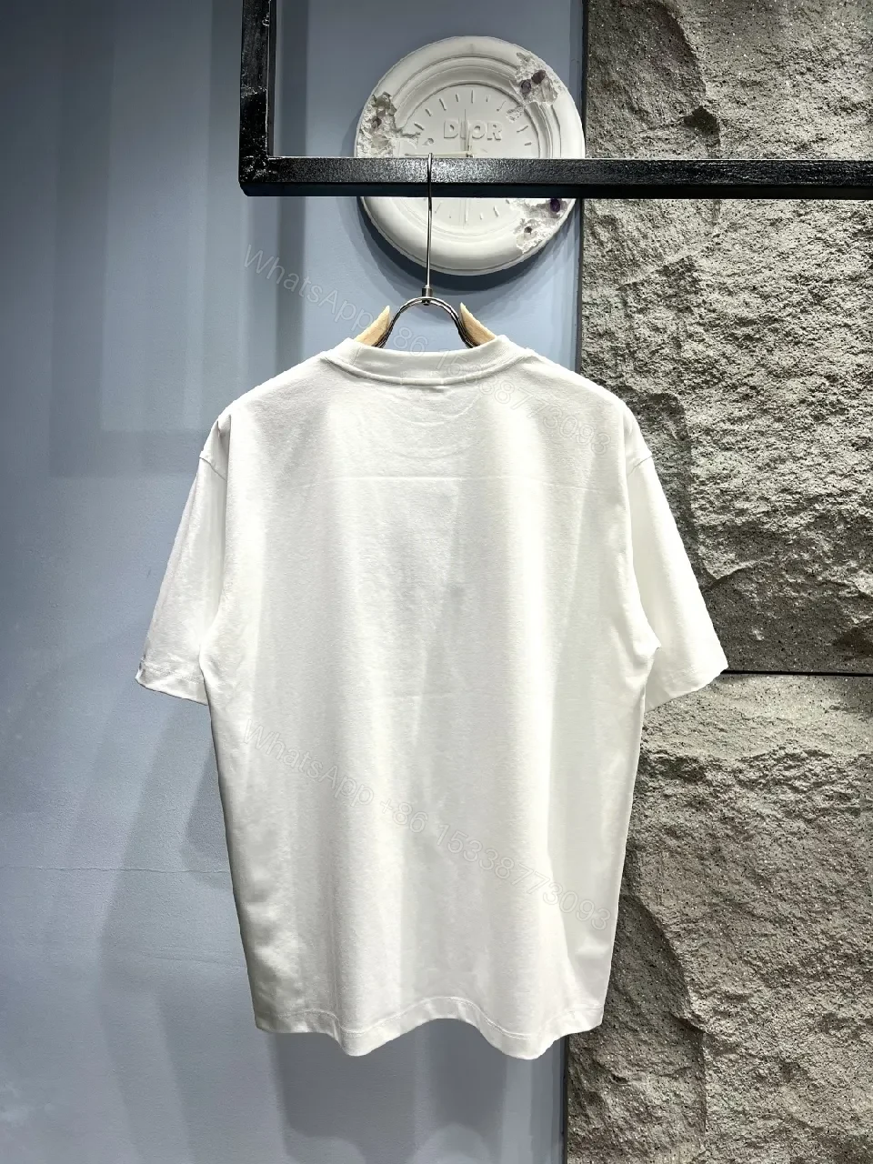 View 2 of White Cotton Logo Tee - Minimalist Luxury, Relaxed Fit, Front Fendi-Inspired Emblem