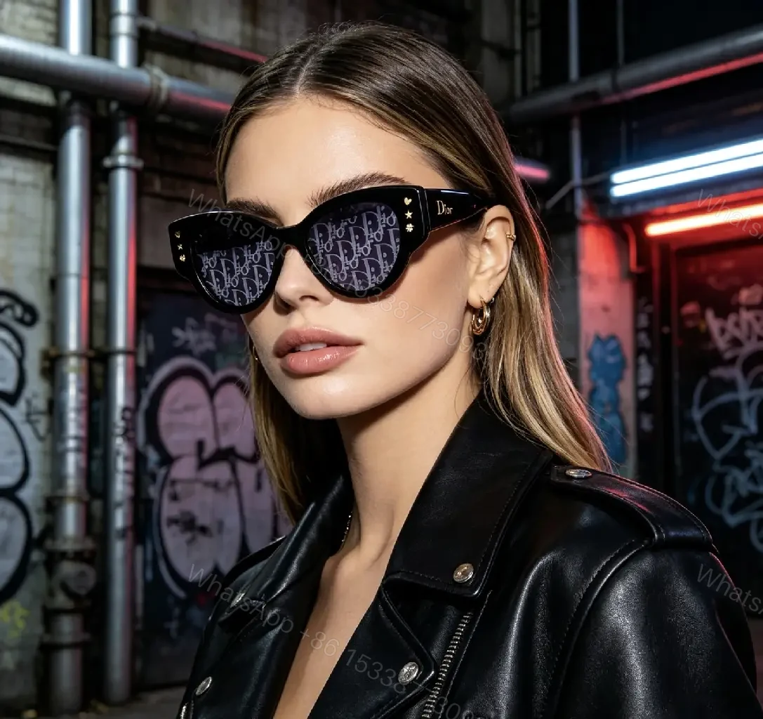 View 9 of Chic Cat-Eye Sunglasses: Patterned Lens, Gold Accents, UV400