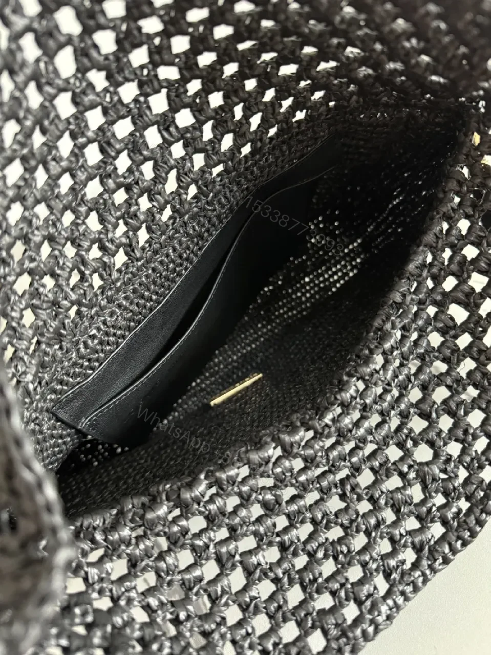 View 4 of Knotted Texture Black Chain Handbag – Luxe, All‐Day Chic