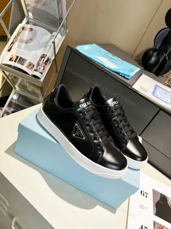 View 8 of PRADA DOWNTOWN BRUSHED LEATHER SNEAKERS – PRD036