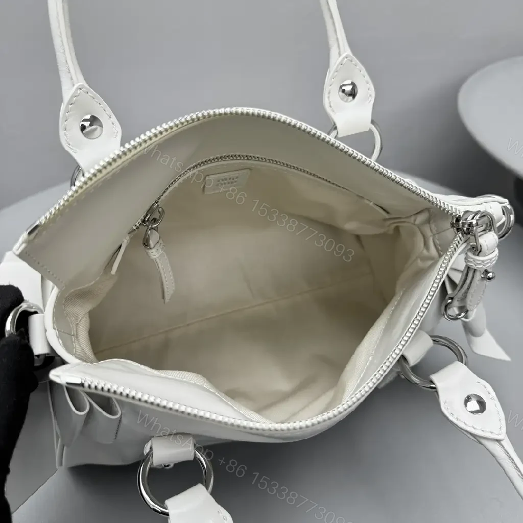View 9 of Soft-Glossed Leather Satchel, Subtle Shine, Everyday Luxury Bag
