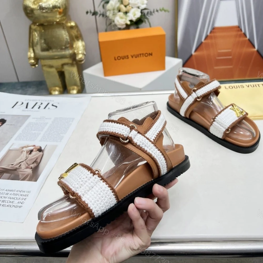 View 3 of Louis Vuitton LV Sunset Flat Comfort Sandals Cognac 1ACZJY