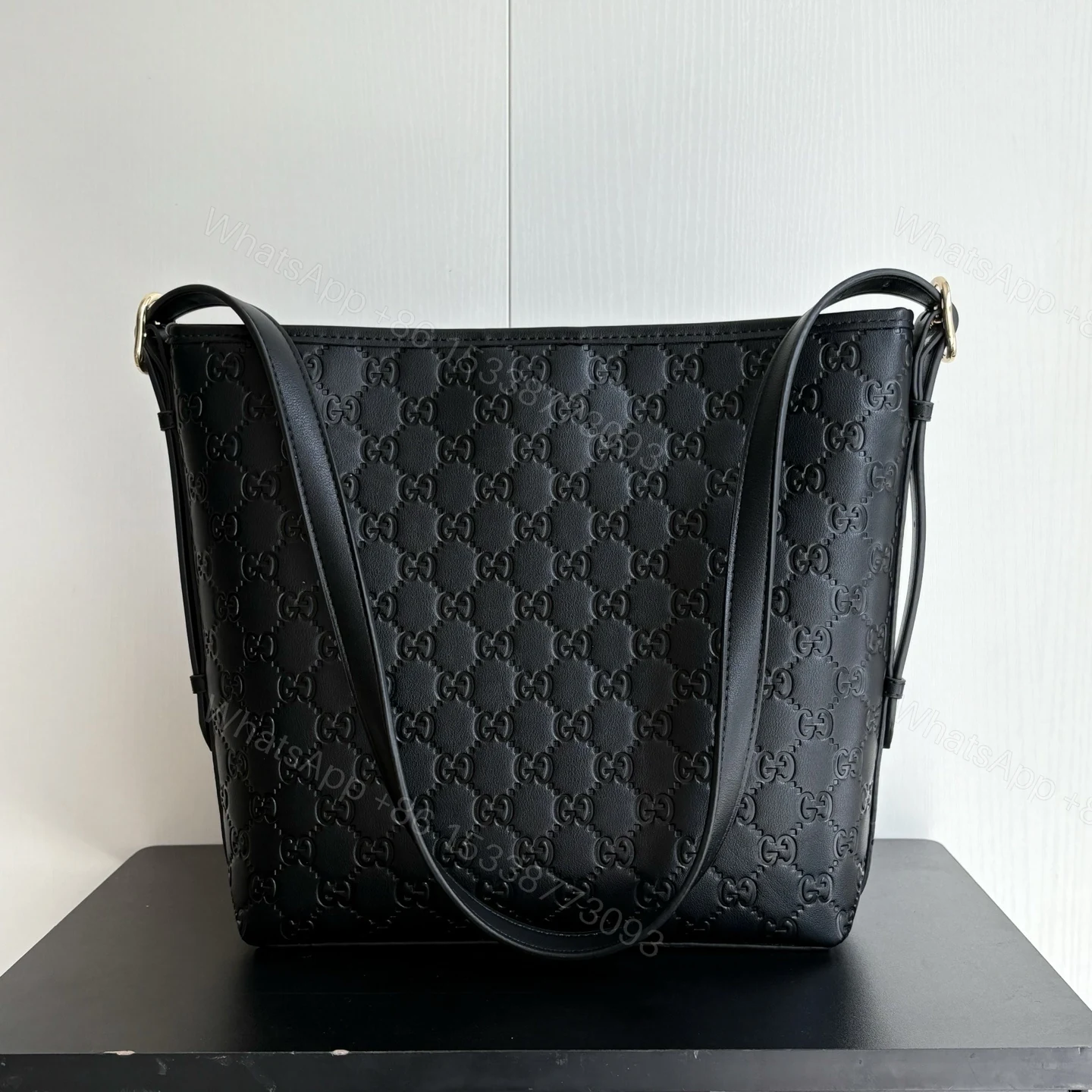 View 6 of Gucci Gg Emblem Small Shoulder Bag In Black Gg 26Cm