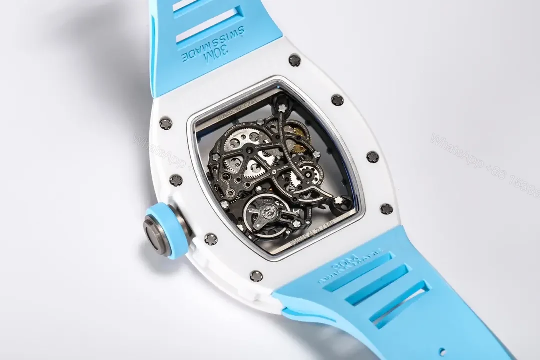 View 8 of KV Factory BBR Richard Mille RM055 White Ceramic Blue Strap