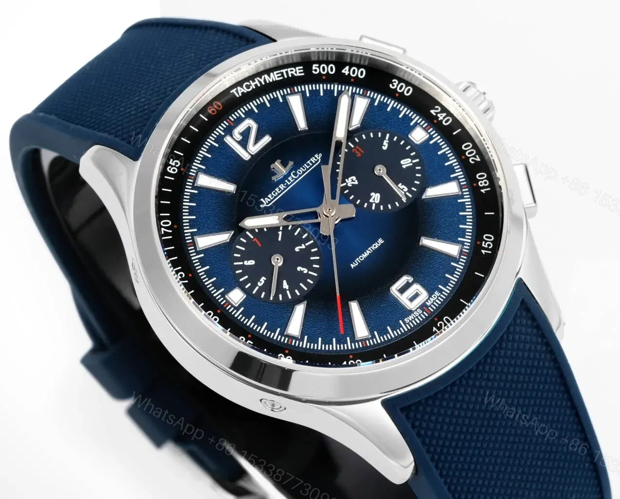 View 3 of Jaeger LeCoultre Beichen Blue Watch Rubber Strap Ultimate 42MM JLC-POL-BLU-RUB-42
