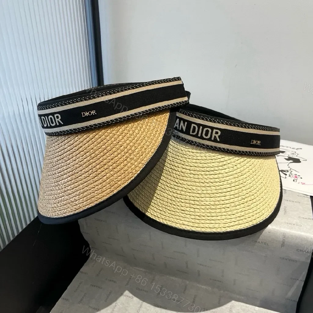 View 8 of Straw Visor with Dior Band: Luxe Resort-Ready Shade
