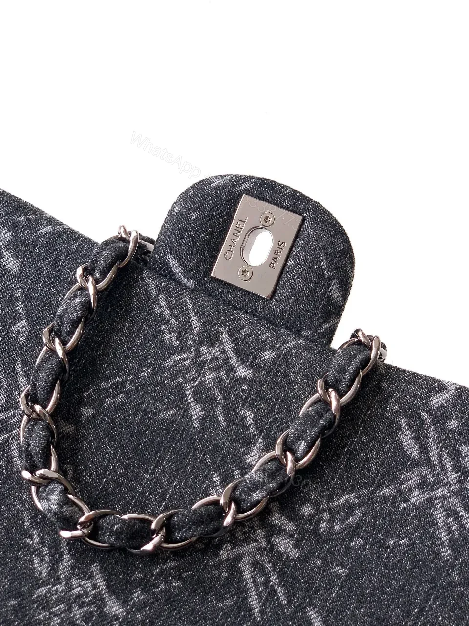 View 4 of Chic Textured Flap Bag with Signature Hardware