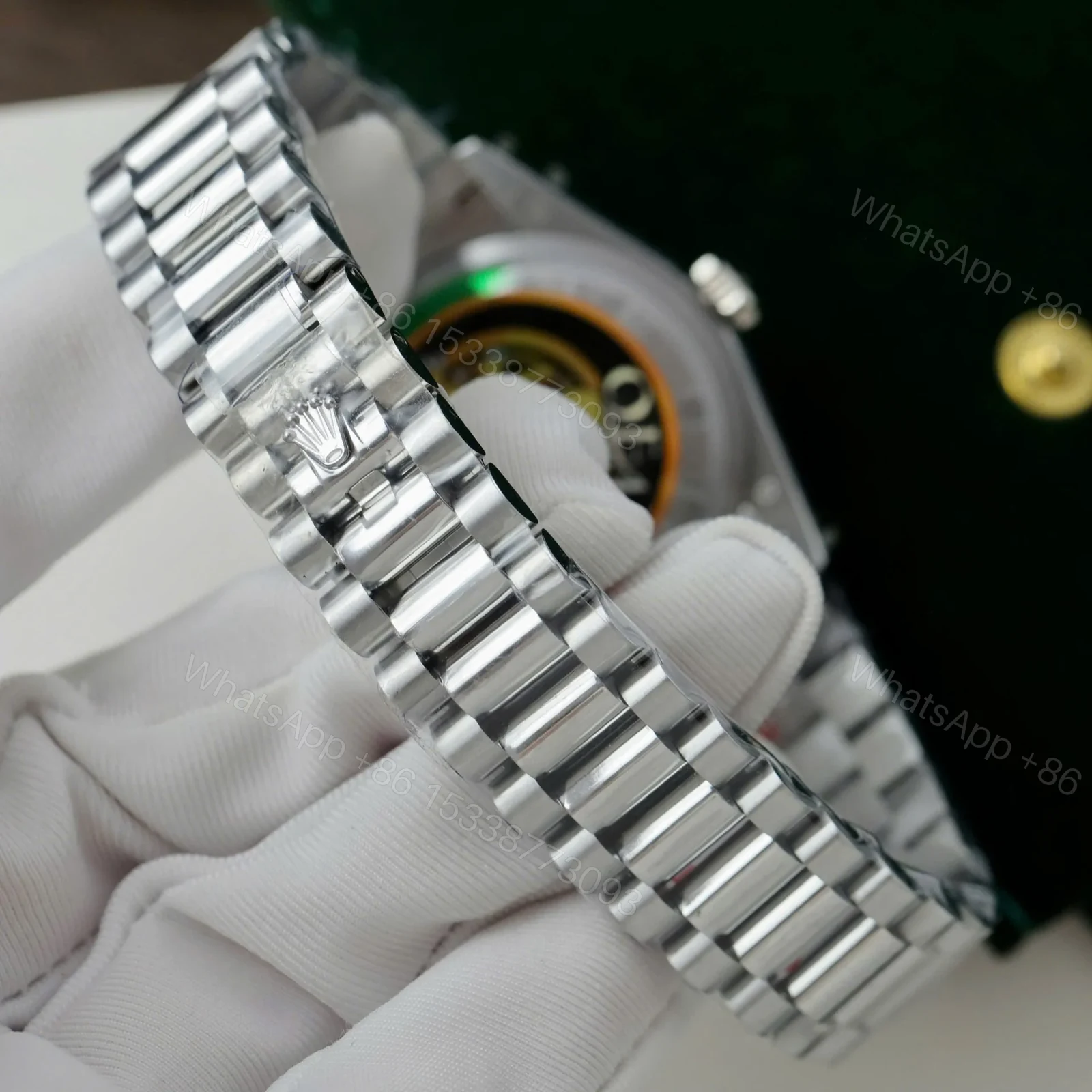 View 10 of Superclone Rolex Day-Date White Mother-of-Pearl Diamond Dial 128236-0021 36 mm