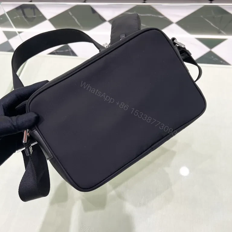 View 3 of Prada-Inspired Compact Nylon Crossbody Bag - Modern Luxe