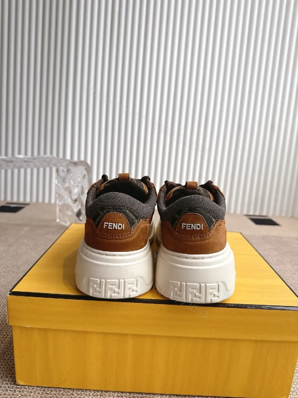 View 5 of Brown Suede Leather High-Top Sneakers with Comfort Padded Collar