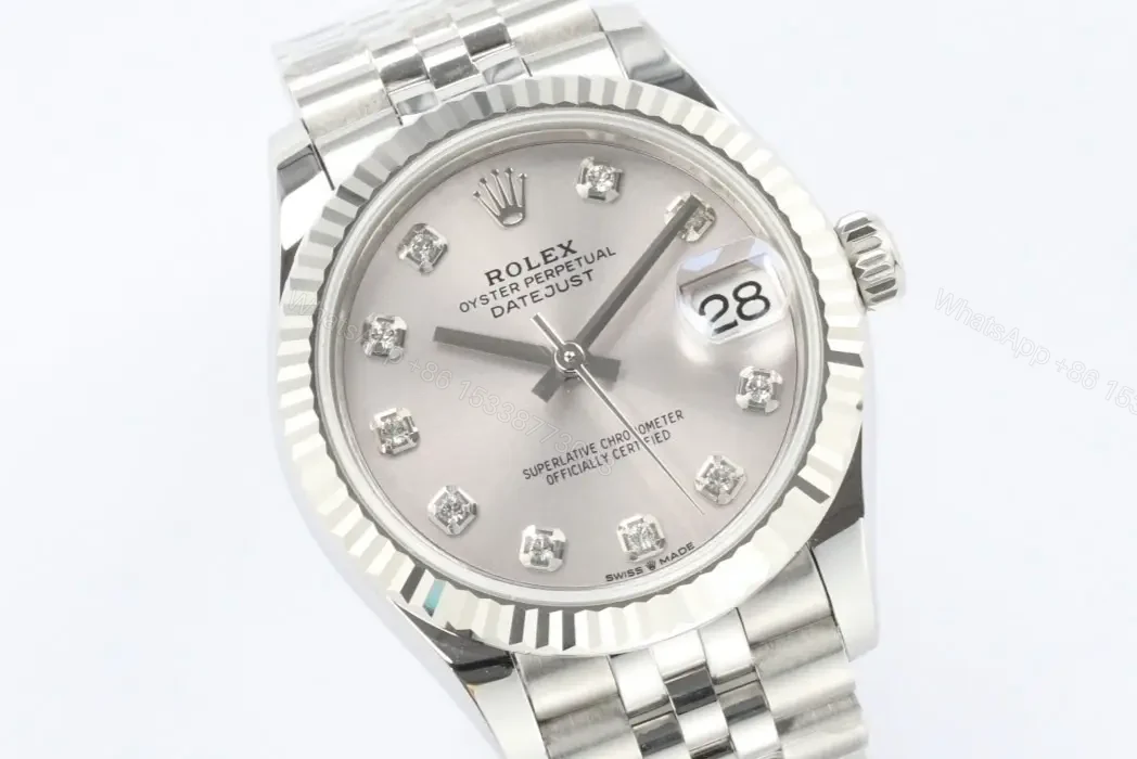 View 4 of Rolex Datejust 31 Stainless Steel Fluted Jubilee Silver – Diamond Dial 178274-0018
