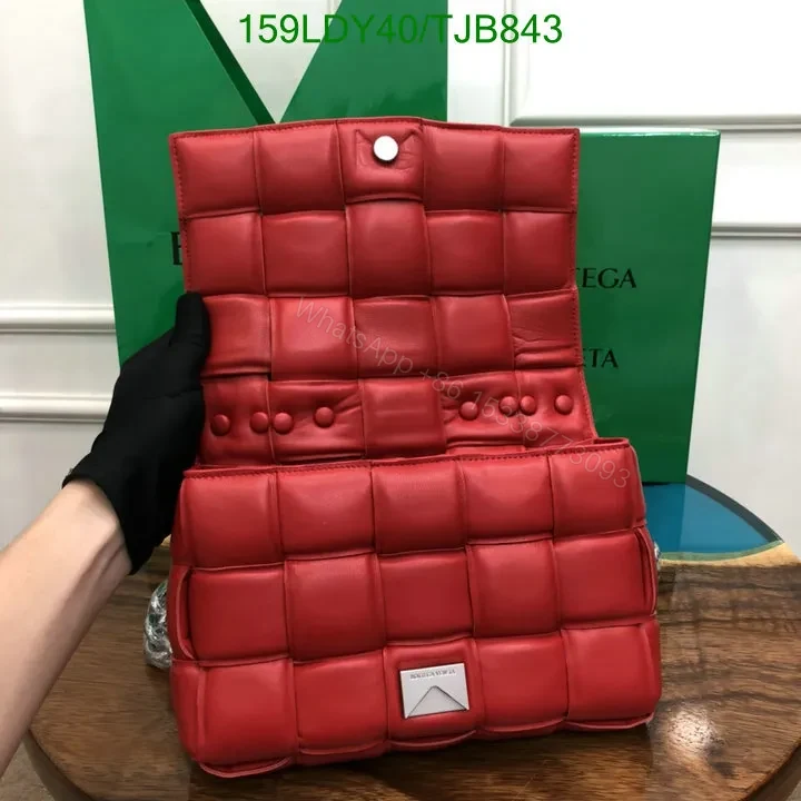 View 17 of Bottega Veneta Red Cross-Body Cassette Bag with Chain and Gold Hardware 6829