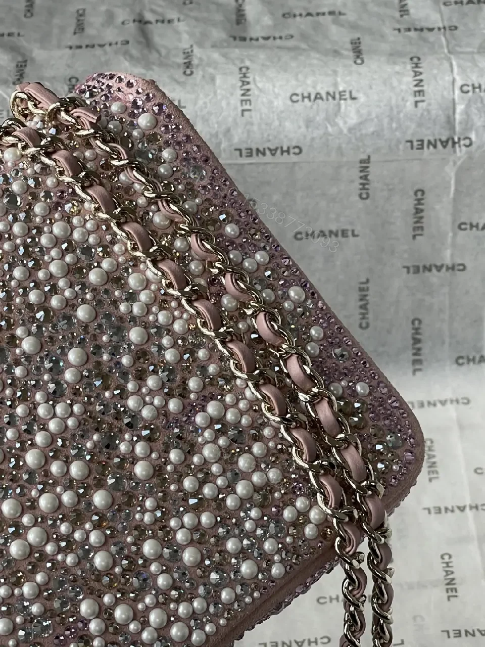 View 2 of Pink Rhinestone Mini Bag – Luxe Sparkle, Versatile chic