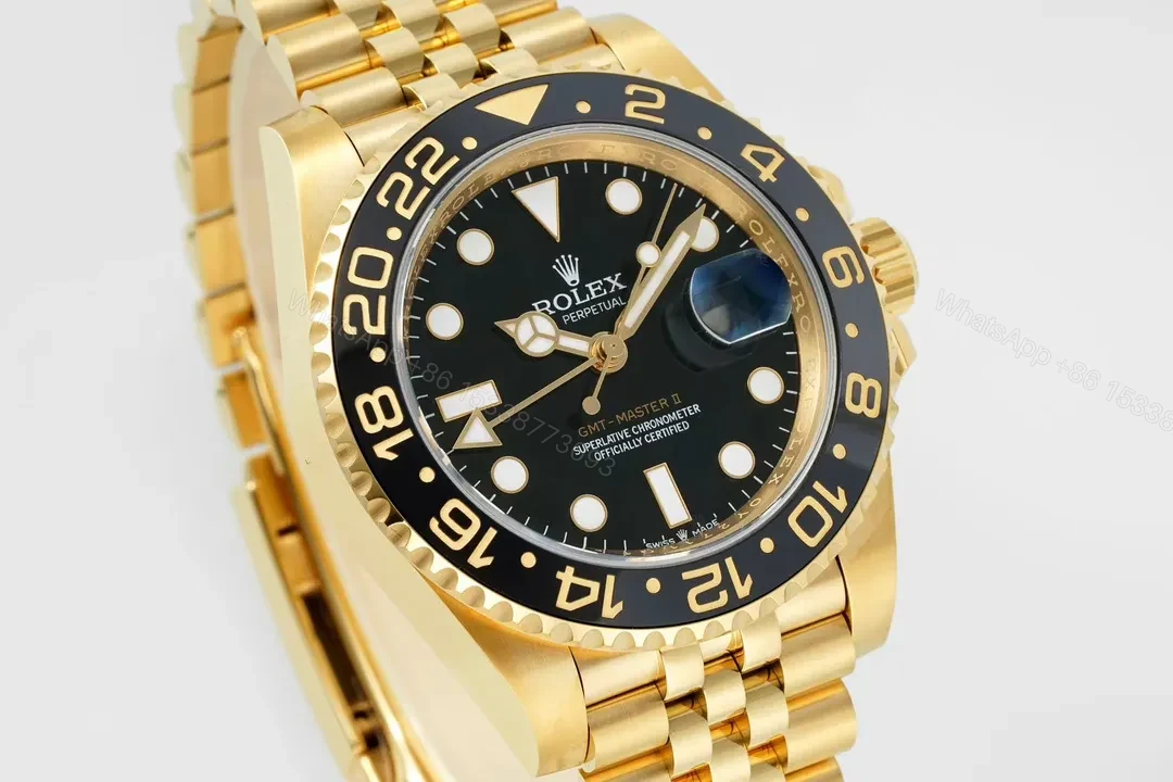 View 2 of EW Factory Clean Factory EWE V5 Gold GMT Black Bezel Watch